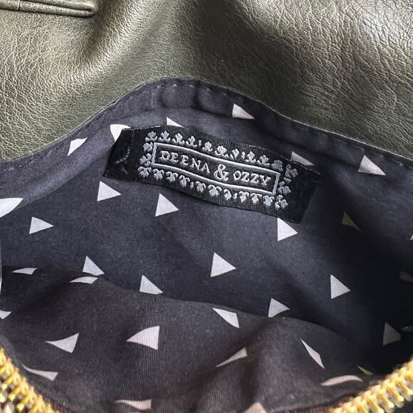 Deena & Ozzy Purse Olive & Gold Studded | Chain Strap - Picture 5 of 6